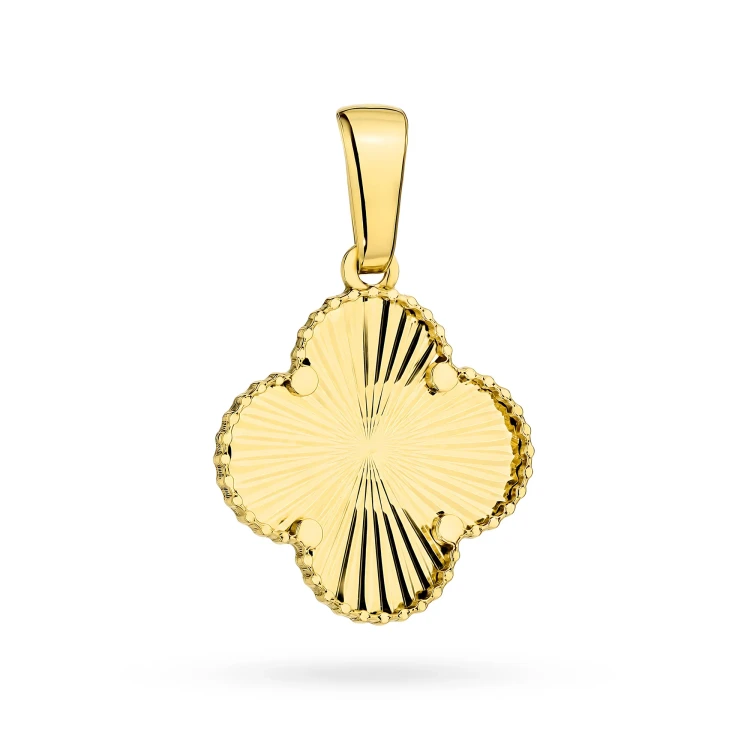 Złota zawieszka koniczyna zdobiona diamentowaniem Supreni Z-GW-440-585 marko