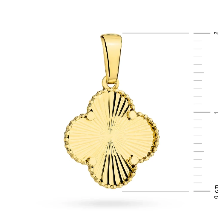 Złota zawieszka koniczyna zdobiona diamentowaniem Supreni Z-GW-440-585 marko