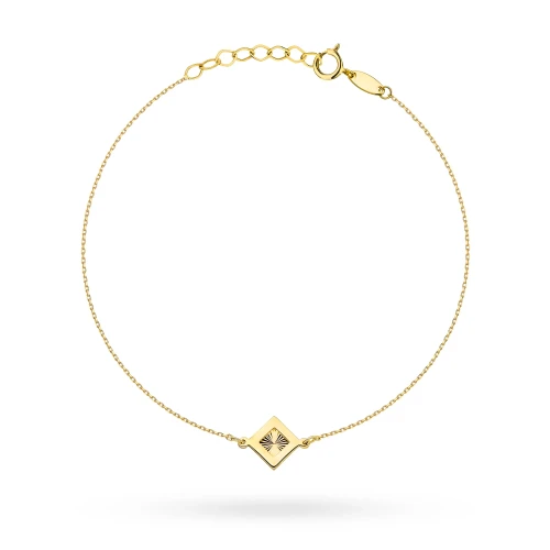 Złota bransoletka romb zdobiony diamentowaniem Jeso B-GW-596-585 marko