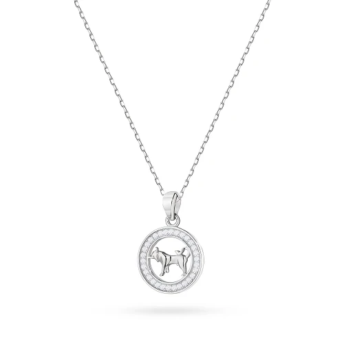 Srebrny naszyjnik zawieszka Byk na łańcuszku ankier cyrkonie Zodiak Z624-925-BY-L028 marko