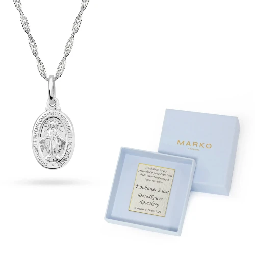 Srebrny Cudowny Medalik na łańcuszku singapur D061-925-S-L092 marko