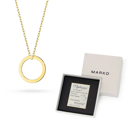 Złoty naszyjnik koło ring karma z łańcuszkiem Fancy 333 Z081-333-L039 marko