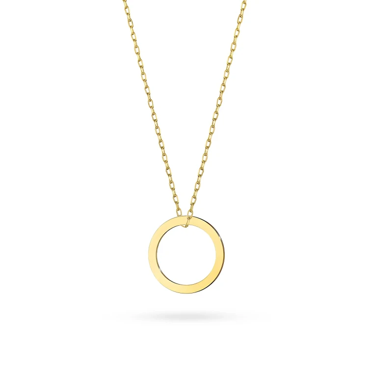 Złoty naszyjnik koło ring karma z łańcuszkiem Fancy 333 Z081-333-L039 marko