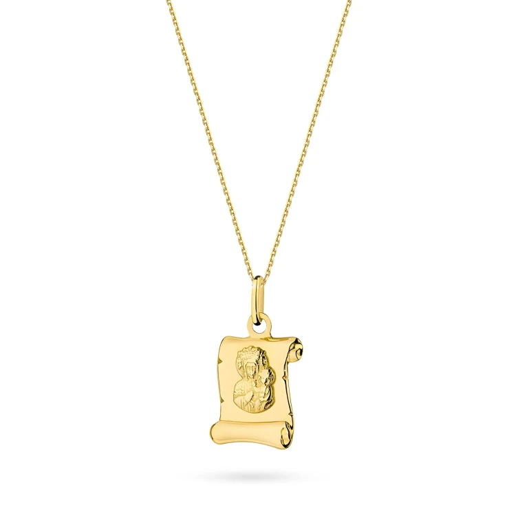 Komplet złoty medalik z łańcuszkiem Matka Boska papirus 45cm D016-585-L178-45 marko
