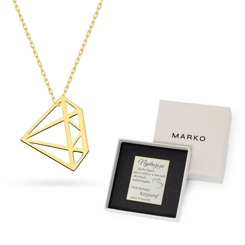 Złoty naszyjnik Celebrytka diament Fancy grawer gratis Z221-333-L039 marko