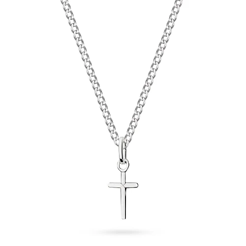 Srebrny prosty krzyżyk na łańcuszku pancerka 55cm D176-925-L220-55 marko