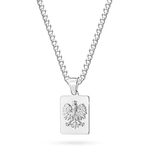 Srebrny nieśmiertelnik z Godłem Polski orzeł pancerka D387-925-S-L049 marko