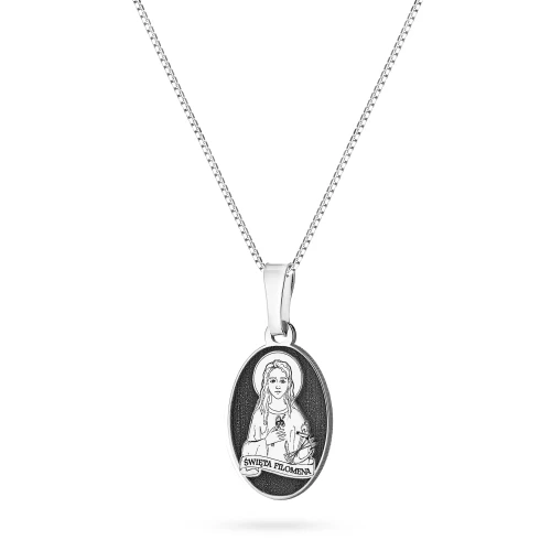 Srebrny medalik Święta Filomena na łańcuszku D107-925-S-L100 marko
