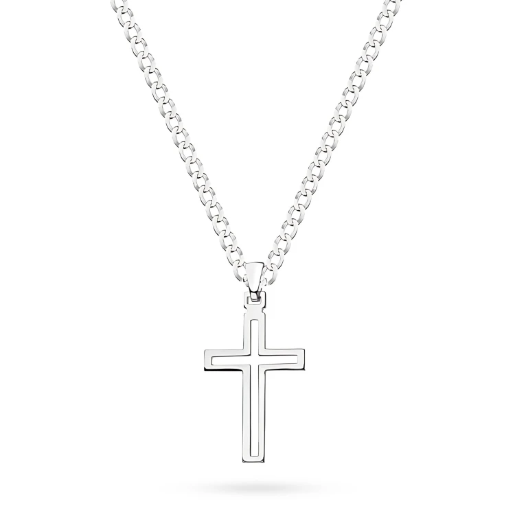 Krzyżyk na łańcuszku pancerka komplet męski D291-925-L227 marko