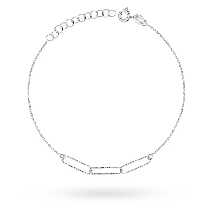 Srebrny komplet naszyjnik i bransoletka paperclip trzy szerokie ogniwa ankier Supreni N926-B1241-925-S marko