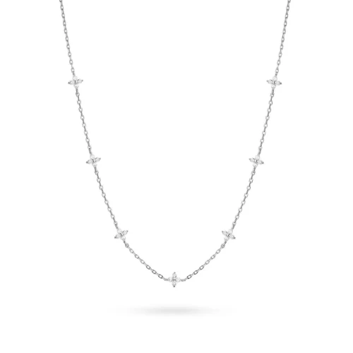 Srebrny komplet choker i bransoletka kwiatki cyrkonie Soledo  N881-B015-925-S marko