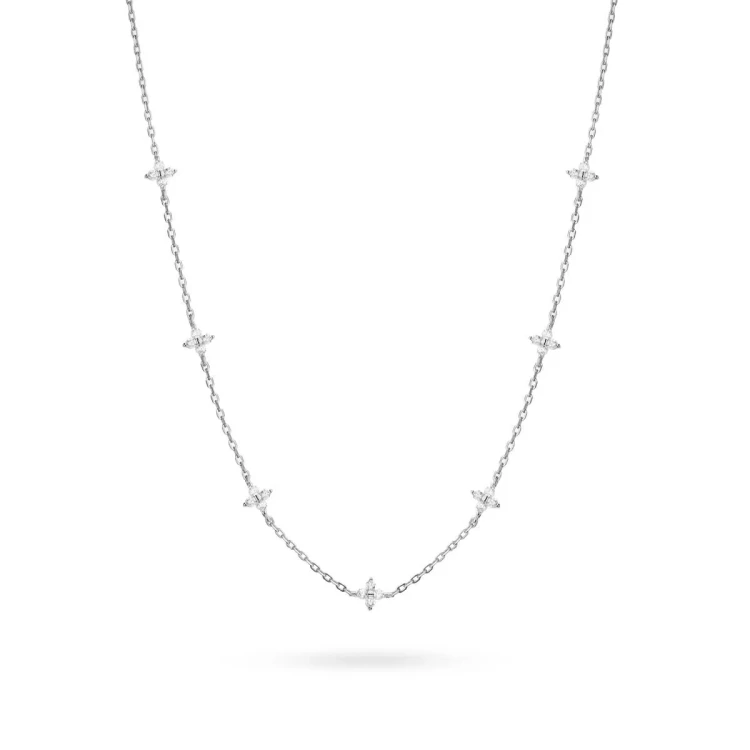 Srebrny komplet choker i bransoletka kwiatki cyrkonie Soledo  N881-B015-925-S marko