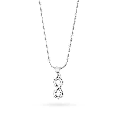 Srebrny komplet zawieszka Infinity nieskończoność na łańcuszku żmijka Z033-925-L228 marko