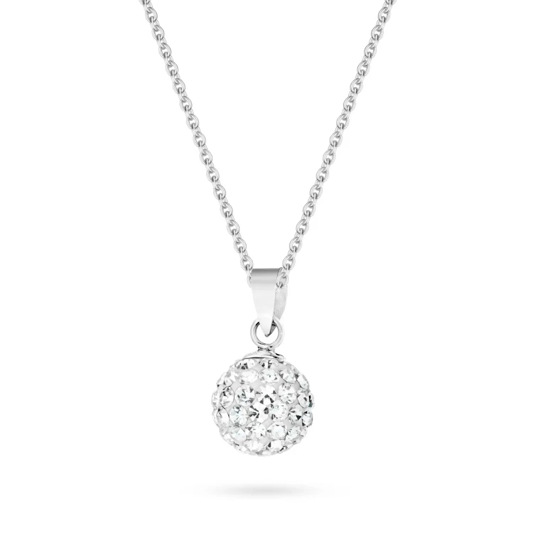 Srebrny komplet błyszczący koralik shamballa 10mm Z597-925-L044 marko