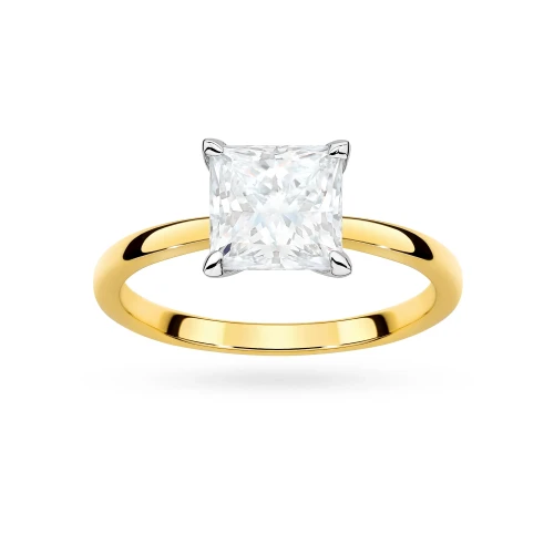Pierścionek zaręczynowy z diamentem laboratoryjnym 1,50ct w szlifie princessa Illume żółte złoto Lab Diamonds W0690.Z3.LDW.02 marko