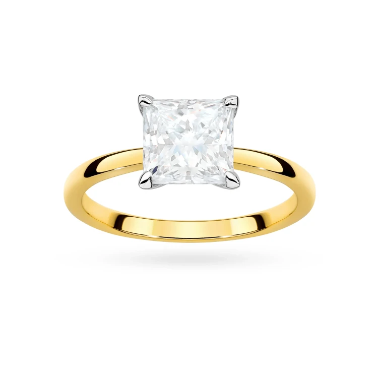 Pierścionek zaręczynowy z diamentem laboratoryjnym 1,50ct w szlifie princessa Illume żółte złoto Lab Diamonds W0690.Z3.LDW.02 marko
