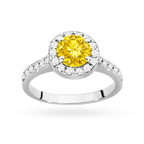 Pierścionek białe złoto żółty diament laboratoryjny 1,00ct i kamieni boczne Lab Diamonds W0551.B3.LDY.04 marko