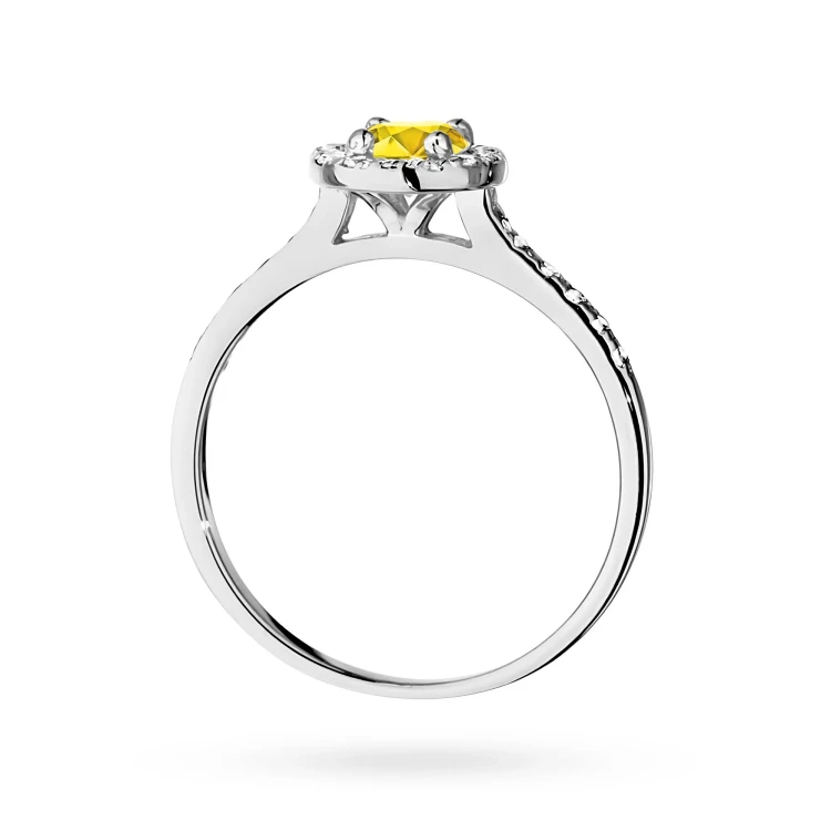 Pierścionek białe złoto żółty diament laboratoryjny 0,50ct i kamieni boczne Lab Diamonds W0551.B3.LDY.02 marko