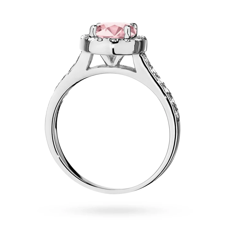 Pierścionek białe złoto różowy diament laboratoryjny 1,00ct i kamieni boczne Lab Diamonds W0551.B3.LDP.04 marko