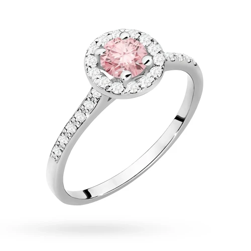 Pierścionek białe złoto różowy diament laboratoryjny 0,50ct i kamieni boczne Lab Diamonds W0551.B3.LDP.02 marko
