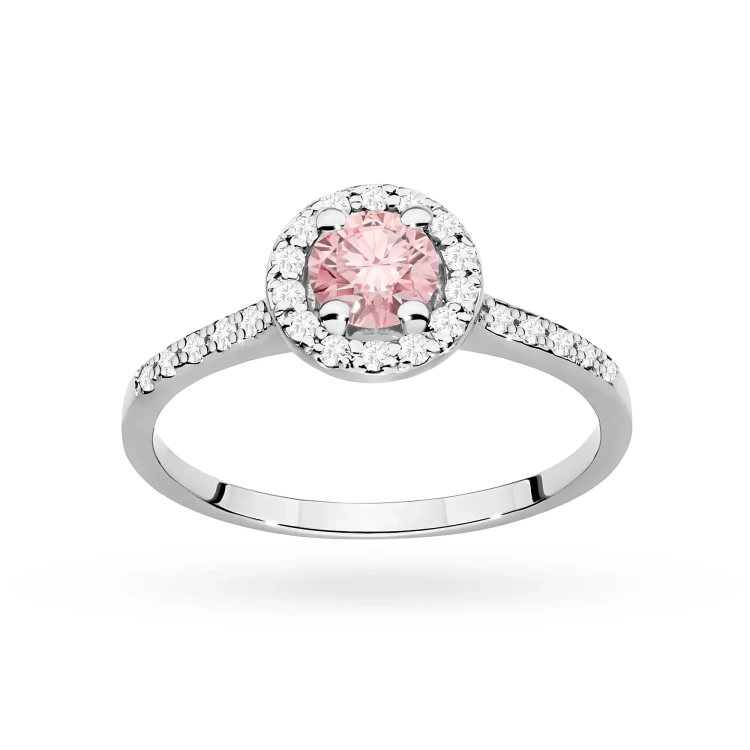 Pierścionek białe złoto różowy diament laboratoryjny 0,50ct i kamieni boczne Lab Diamonds W0551.B3.LDP.02 marko
