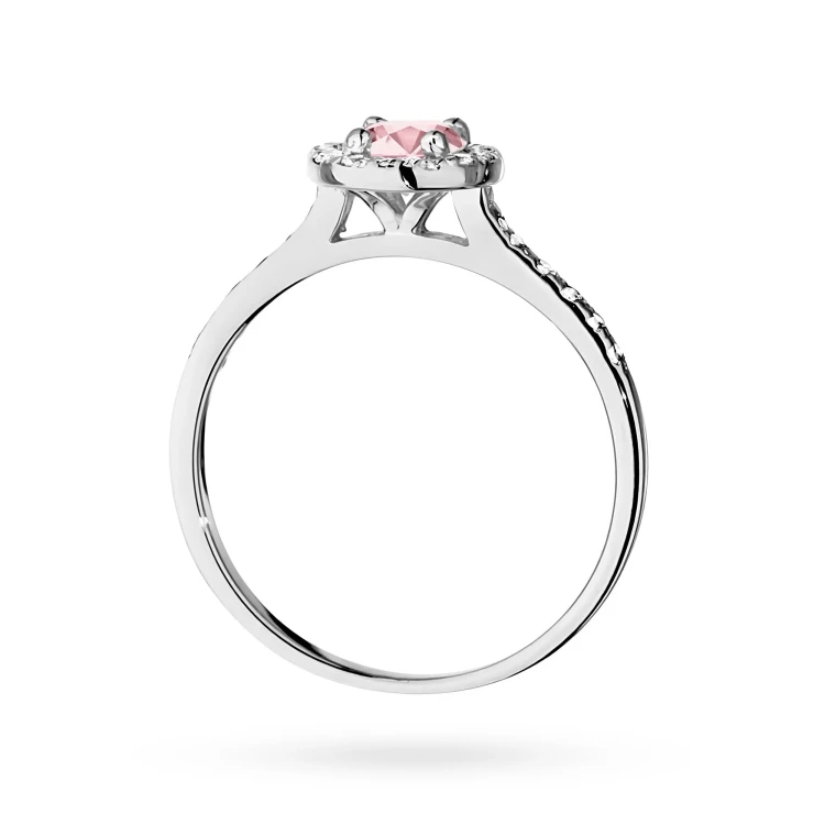 Pierścionek białe złoto różowy diament laboratoryjny 0,50ct i kamieni boczne Lab Diamonds W0551.B3.LDP.02 marko