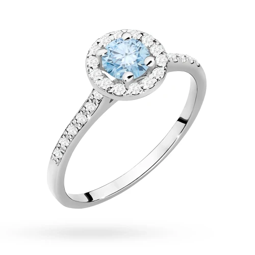 Pierścionek białe złoto niebieski diament laboratoryjny 0,50ct i kamieni boczne Lab Diamonds W0551.B3.LDA.02 marko