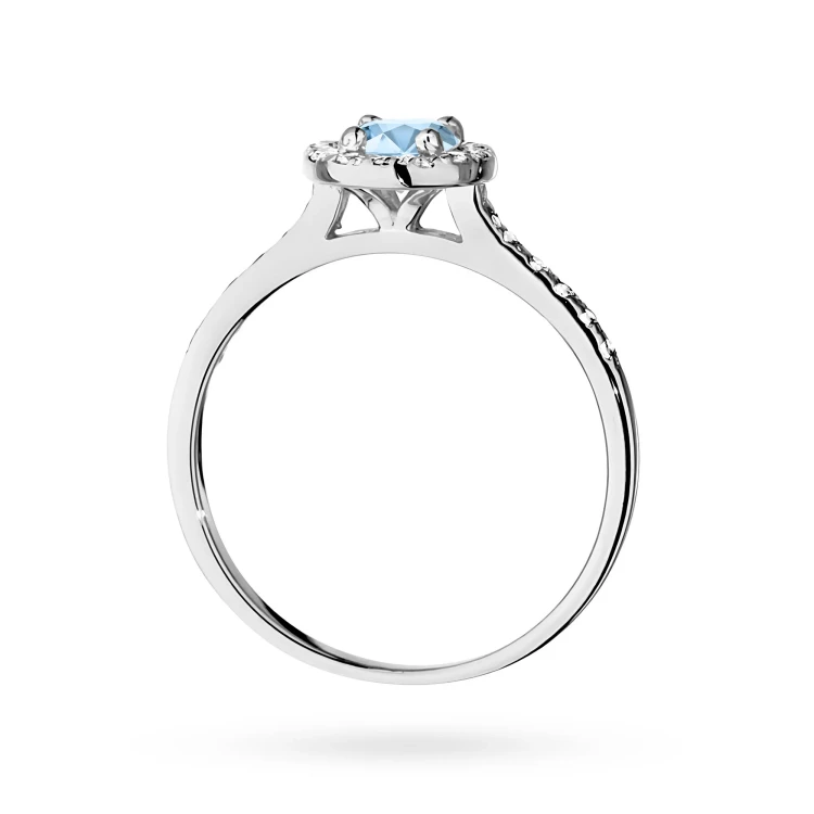 Pierścionek białe złoto niebieski diament laboratoryjny 0,50ct i kamieni boczne Lab Diamonds W0551.B3.LDA.02 marko