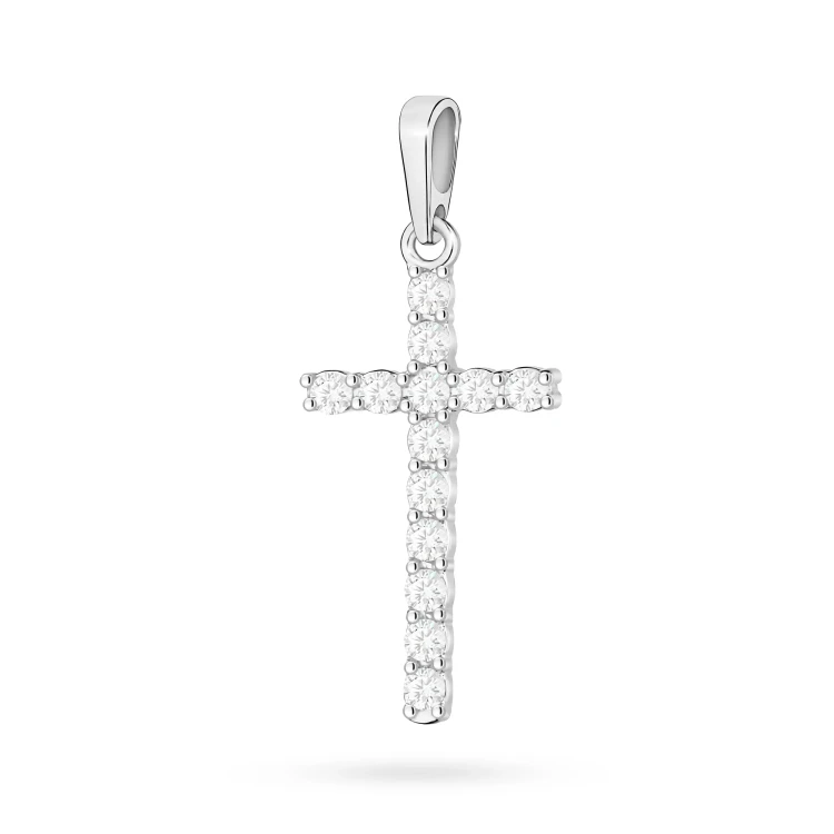 Krzyżyk zawieszka z białego złota 585 wysadzana brylantami 0,39ct D432-B585-B0.39 marko