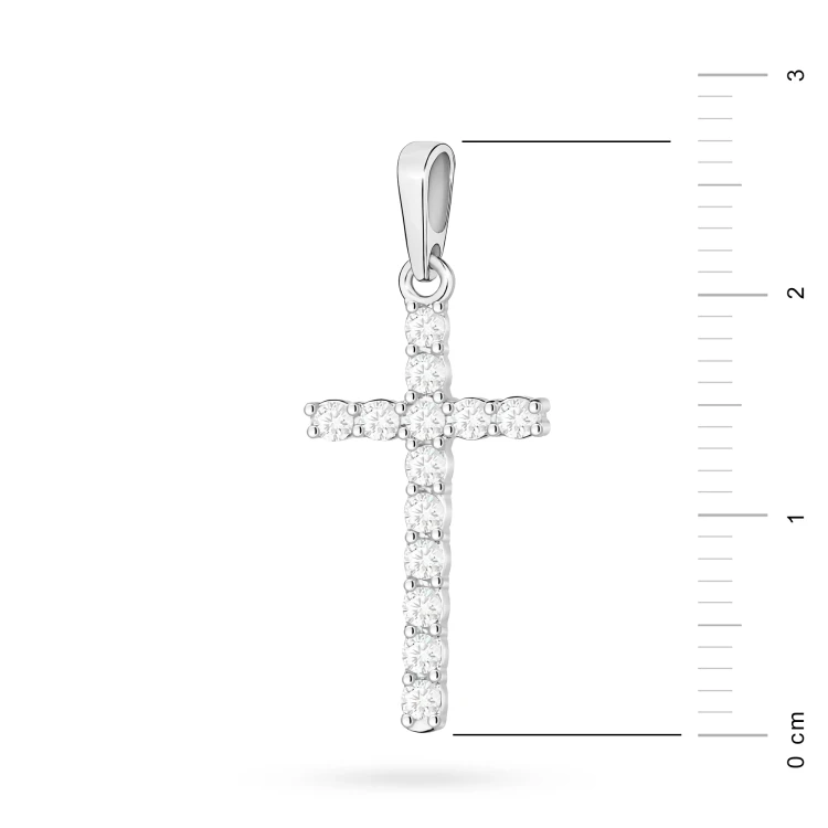 Krzyżyk zawieszka z białego złota 585 wysadzana brylantami 0,39ct D432-B585-B0.39 marko