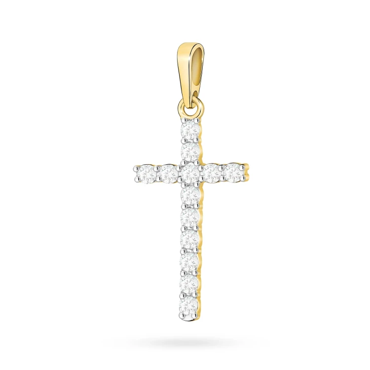 Złoty krzyżyk zawieszka 585 wysadzana brylantami 0,39ct D432-585-B0.39 marko