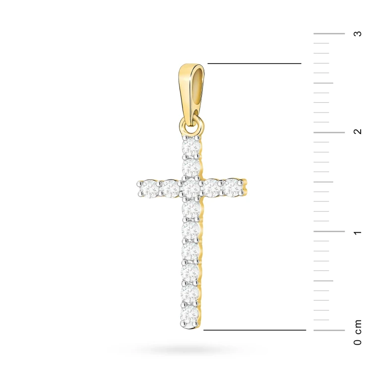 Złoty krzyżyk zawieszka 585 wysadzana brylantami 0,39ct D432-585-B0.39 marko
