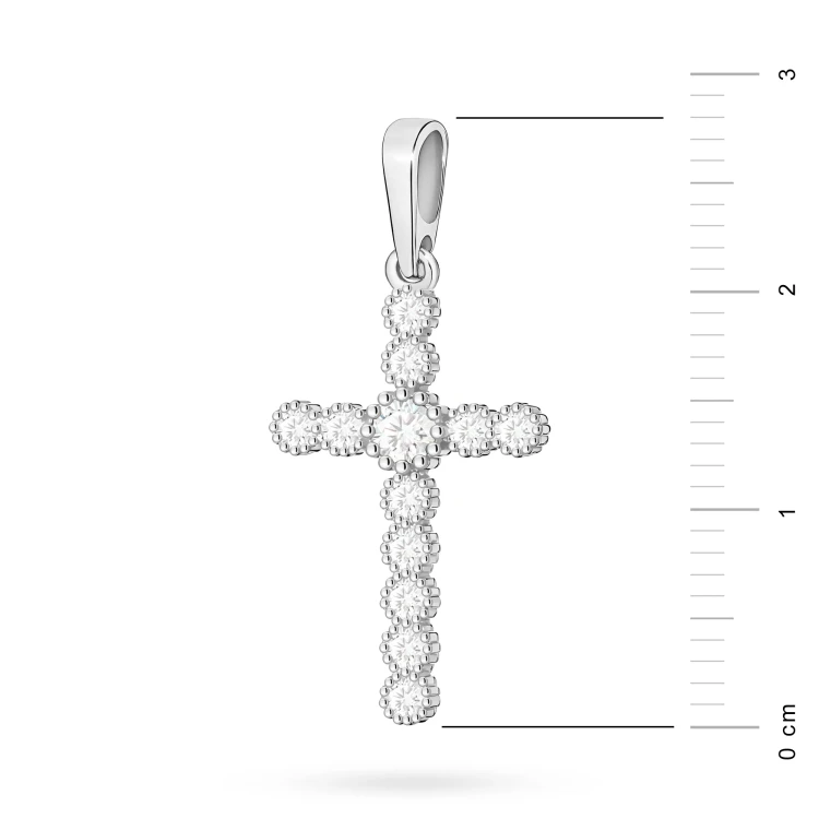 Krzyżyk z białego złota z brylantami D438-B585-B0.32 marko