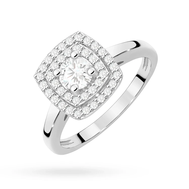 Okazały pierścionek z diamentami laboratoryjnymi kwadratowy białe złoto Lab Diamonds W0345.B3.LDW.01 marko
