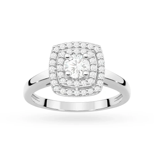 Okazały pierścionek z diamentami laboratoryjnymi kwadratowy białe złoto Lab Diamonds W0345.B3.LDW.01 marko