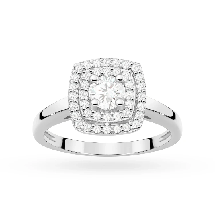 Okazały pierścionek z diamentami laboratoryjnymi kwadratowy białe złoto Lab Diamonds W0345.B3.LDW.01 marko