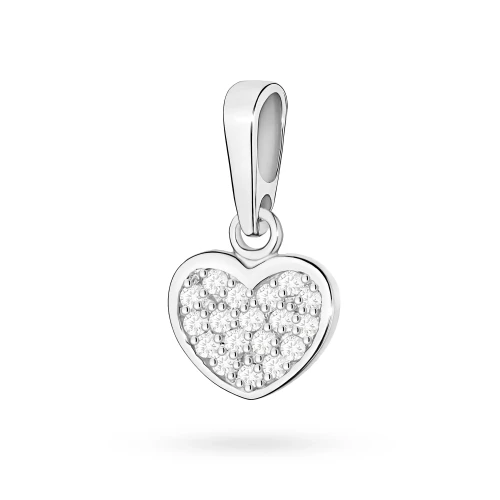 Zawieszka z białego złota serduszko z brylantami 0,15ct marko