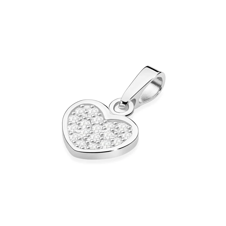 Zawieszka z białego złota serduszko z brylantami 0,15ct marko