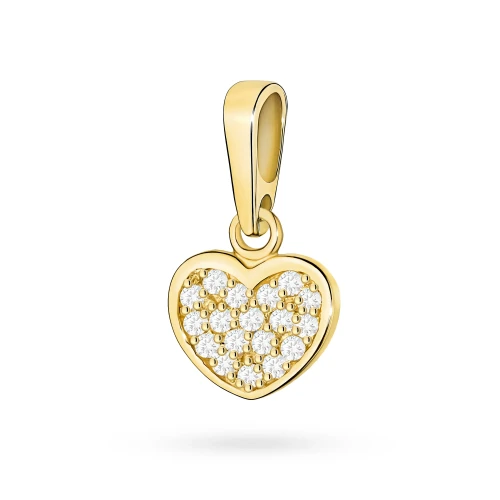 Złota zawieszka serduszko z brylantami 0,15ct marko