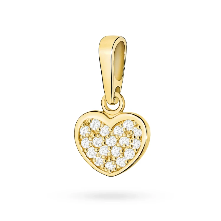 Złota zawieszka serduszko z brylantami 0,15ct marko