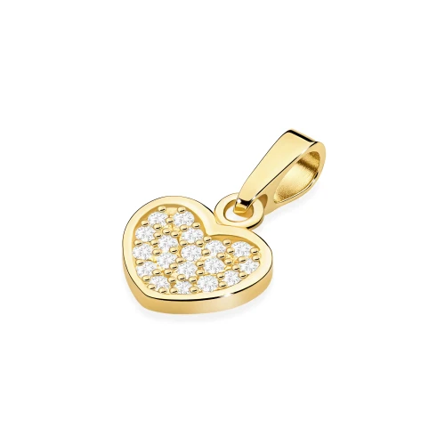 Złota zawieszka serduszko z brylantami 0,15ct marko