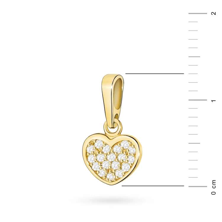 Złota zawieszka serduszko z brylantami 0,15ct marko