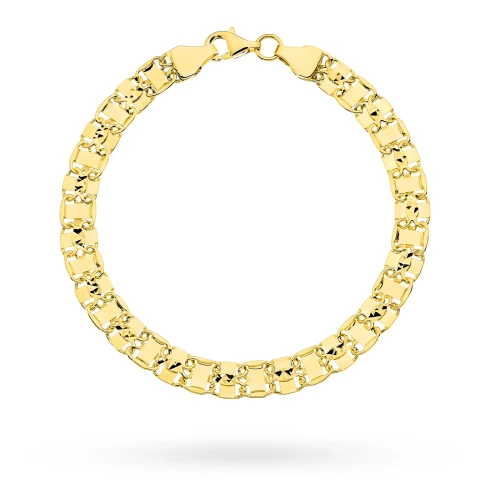 Złota bransoletka blaszki zdobione diamentowaniem B-GW-695-585 marko