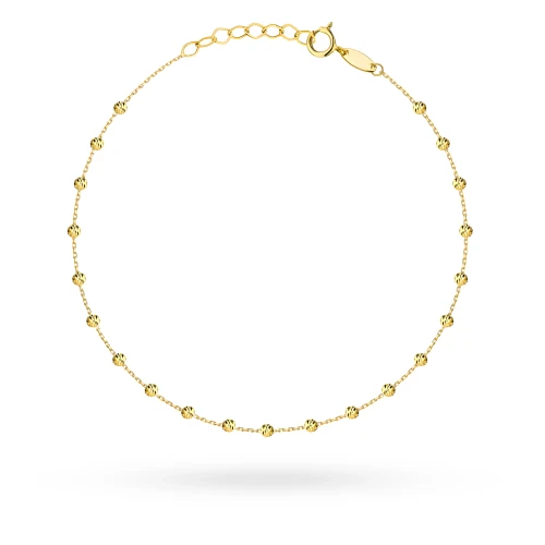 Złota bransoletka z diamentowanymi kulkami B-GW-656-585 marko
