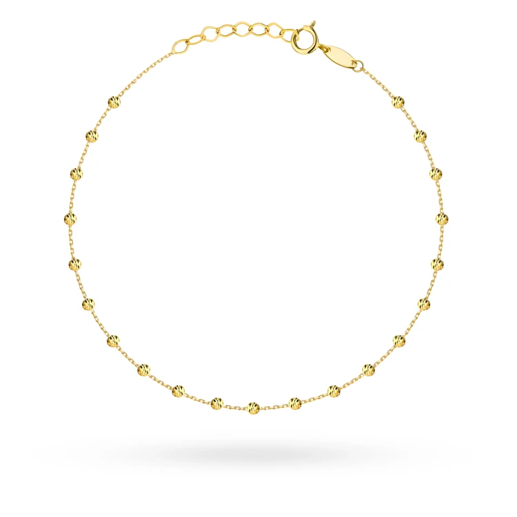 Złota bransoletka z diamentowanymi kulkami B-GW-656-585 marko