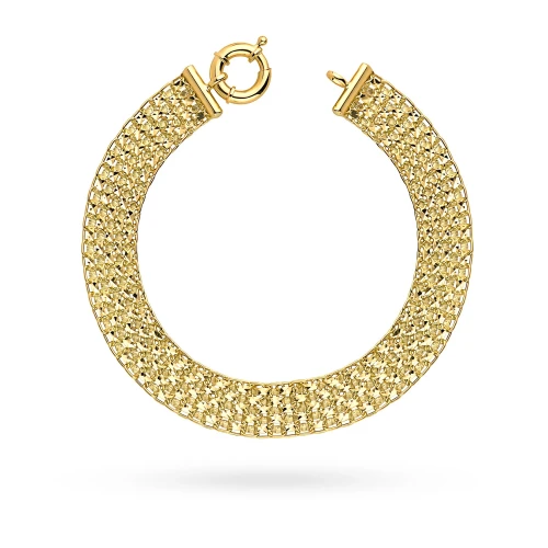 Złota bransoletka szeroka diamentowana Sego B-GW-648-585 marko