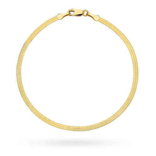 Złota płaska bransoletka żmijka taśma B-GW-643-585 marko