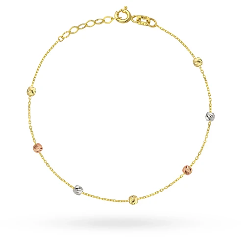 Złota bransoletka diamentowane kulki Iluvia B-GW-608-585 marko