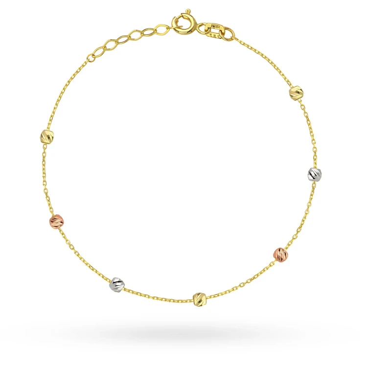 Złota bransoletka diamentowane kulki Iluvia B-GW-608-585 marko
