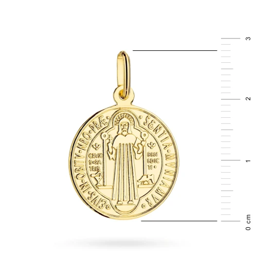 Złoty dwustronny medalik Święty Benedykt  MD-GW-178-585 marko